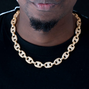 12mm Ice Pig Nose Cuban Chain In 18k Gold Plated ZUU KING